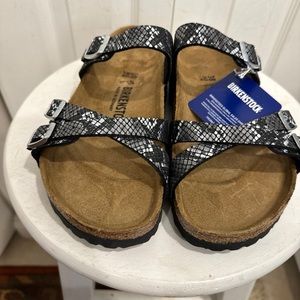 Birkenstock Franca Women’s Snake Black Silver Sandals